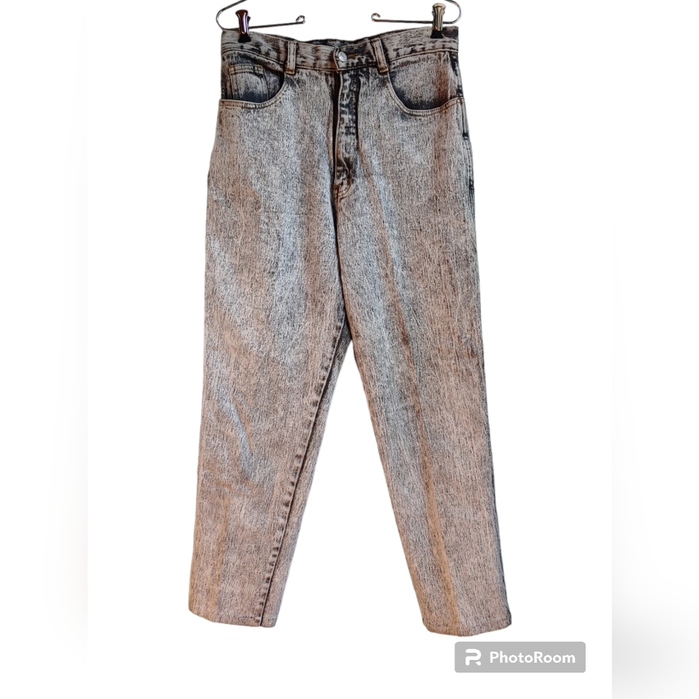 Vintage Jordache Black Acid Wash Jeans High Waist 80s 30" Waist 26" Inseam